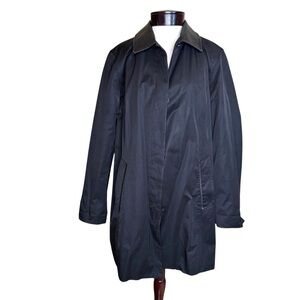 Cole Haan Black Lightweight Raincoat Single-Breasted Trench size XL